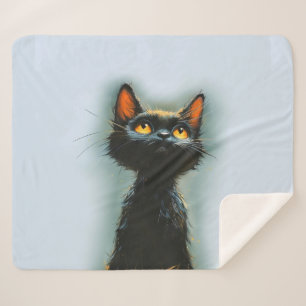 Enchanted Black Cat Sherpa Blanket
