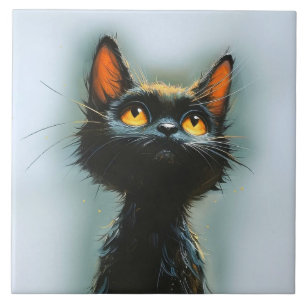 Enchanted Black Cat Tile