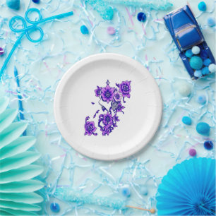 Enchanted Bloom – Mystical Floral Skull Paper Plate