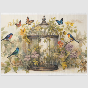 Enchanted Blooms: Birdcage Decoupage Tissue Paper