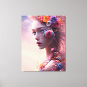 Enchanted Blooms: Fantasy Ethereal Beauty Canvas Print