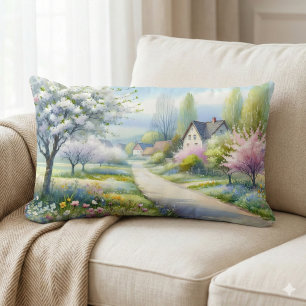 Enchanted Blossom Country Lane Lumbar Pillow