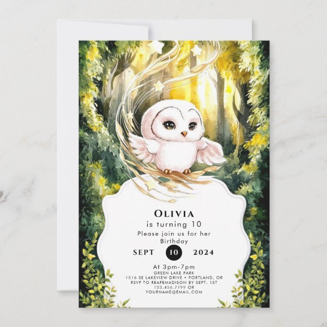  Enchanted Boho Owl Birthday Invitation (Front)