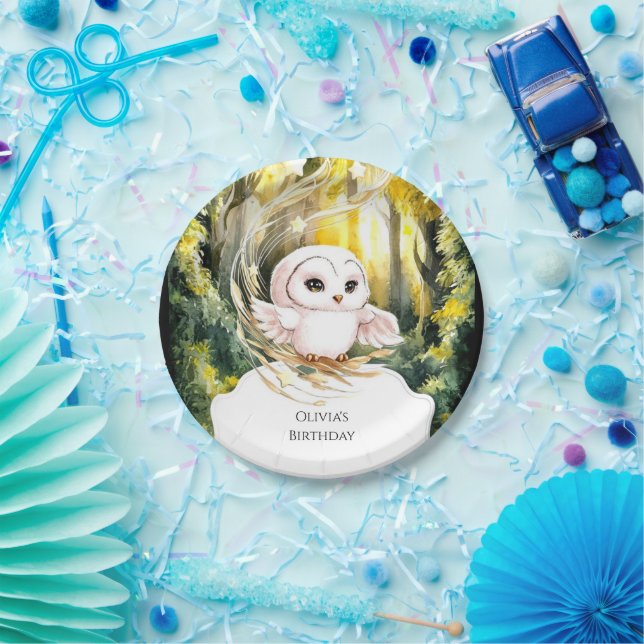 Enchanted Boho Owl Birthday Paper Plate (Party)
