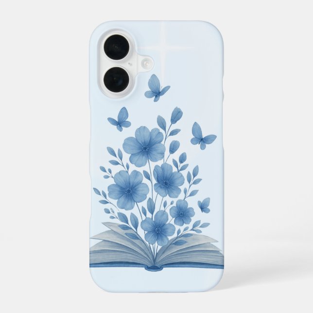 Enchanted Book– Butterflies & Flowers Fantasy  iPhone 16 Case (Back)
