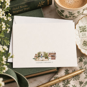 Enchanted Book Lover Personalized Stationery Card