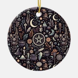 Enchanted Botanica: Magical Herbs & Witchcraft Ceramic Ornament