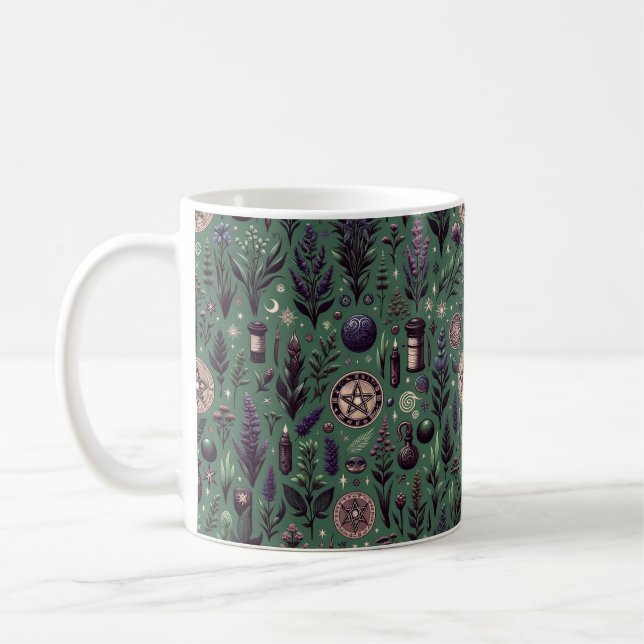 Enchanted Botanica: Magical Herbs & Witchcraft Coffee Mug (Left)