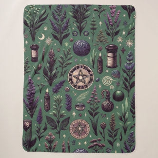 Enchanted Botanica: Magical Herbs & Witchcraft Sherpa Blanket