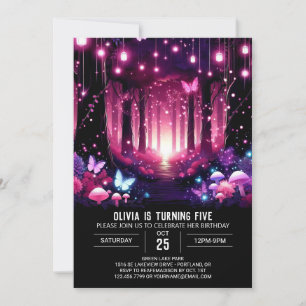 Enchanted Bright Woodland Digital Birthday Invitation