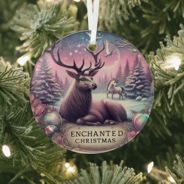 Enchanted Buck Ornament Christmas personalize (Insitu)