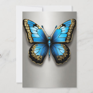 Enchanted Butterflies: Metallic Dreams on Textured Thank You Card