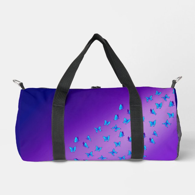 Enchanted Butterflies - Purple  Duffle Bag (Front)