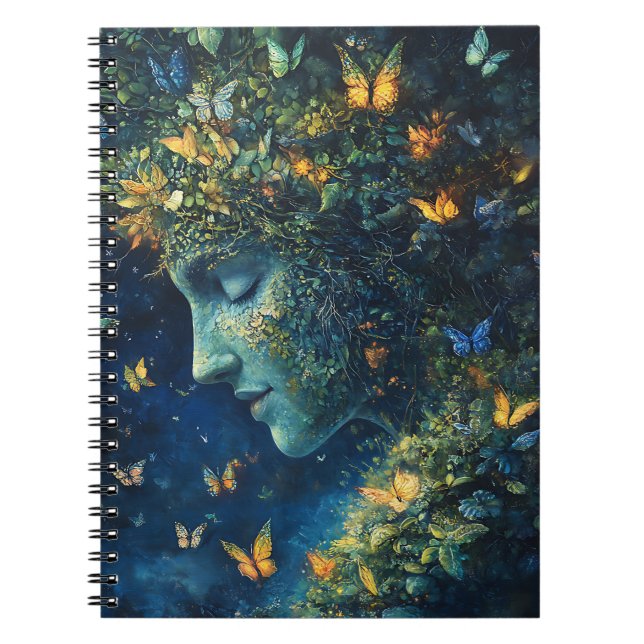 Enchanted Butterfly Forest Goddess (1) Notebook (Front)