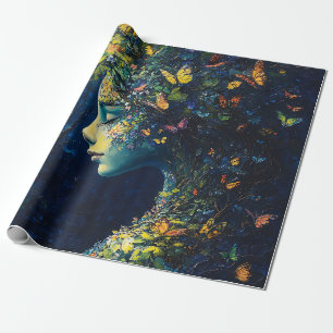 Enchanted Butterfly Forest Goddess (2) Wrapping Paper