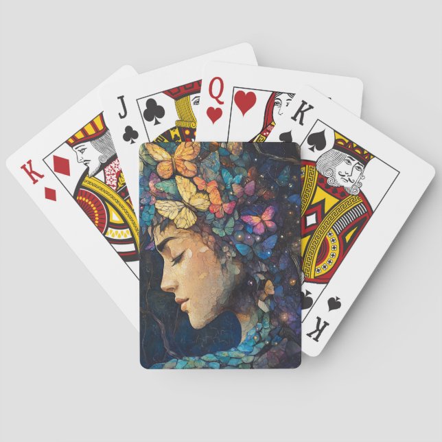 Enchanted Butterfly Forest Goddess (5) Playing Cards (Back)