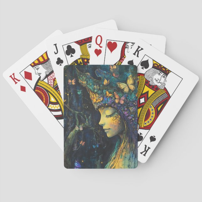 Enchanted Butterfly Forest Goddess (6) Playing Cards (Back)