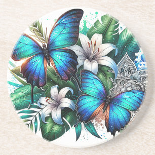 Enchanted Butterfly Garden Sandstone Coaster