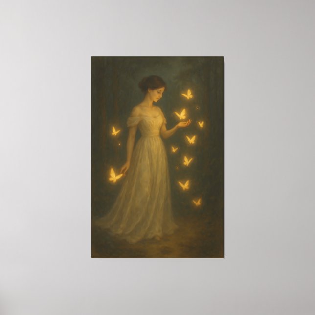 Enchanted Butterfly Girl – Fine Art Fantasy Portra Canvas Print (Front)