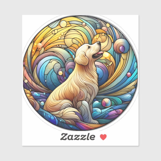 Enchanted Canine on Cosmic Ceramic Swirls (Sheet)