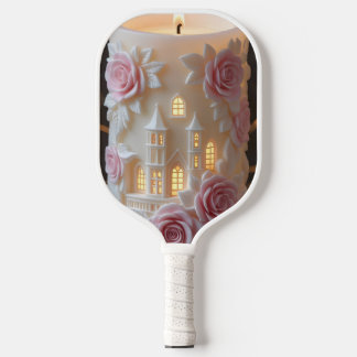 Enchanted Castle Candle Soft Pink Rose Dream  Pickleball Paddle