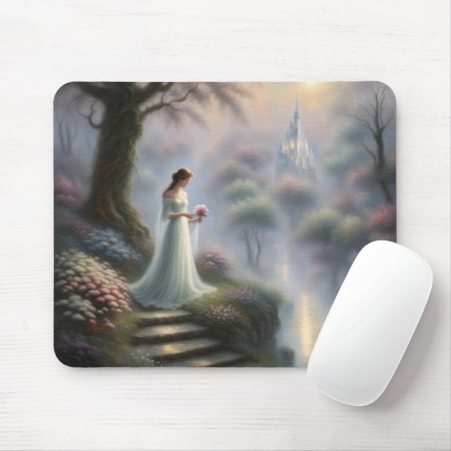Enchanted Castle Garden With Princess Mouse Pad (With Mouse)