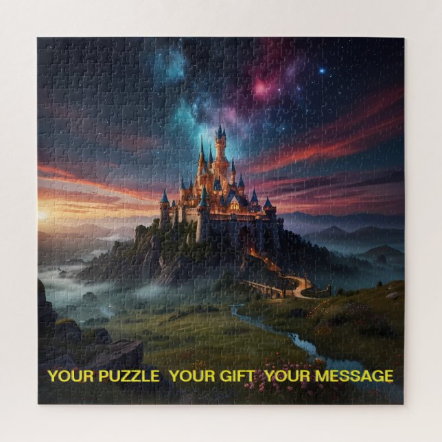 "Enchanted Castle Under Starlit Skies" Jigsaw Puzzle (Vertical)