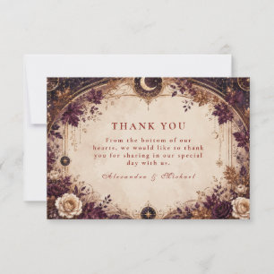 Enchanted Celestial Fall Wedding Thank You Card