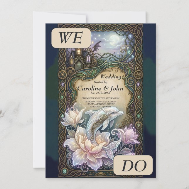 Enchanted Celtic Dolphin. Invitation (Front)