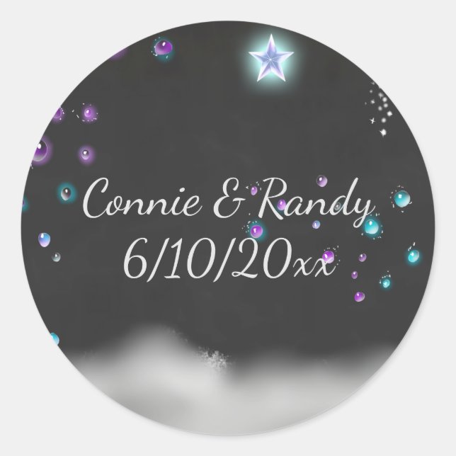 Enchanted Chalkboard Wedding Sticker (Front)