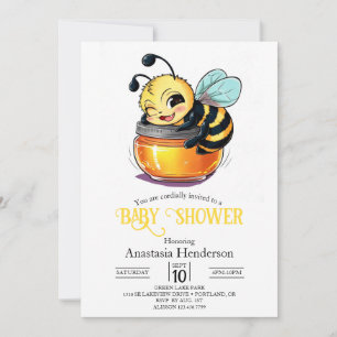 Enchanted Charming Bee Baby Shower Invitation