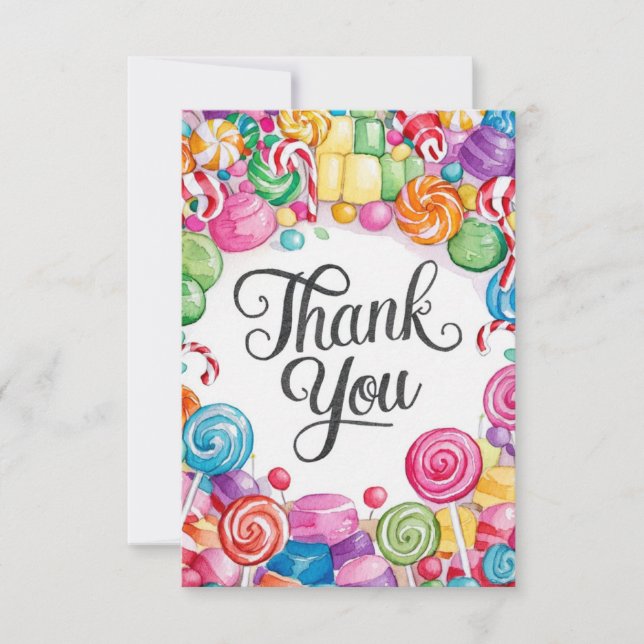 Enchanted Charming Candyland thank you card (Front)