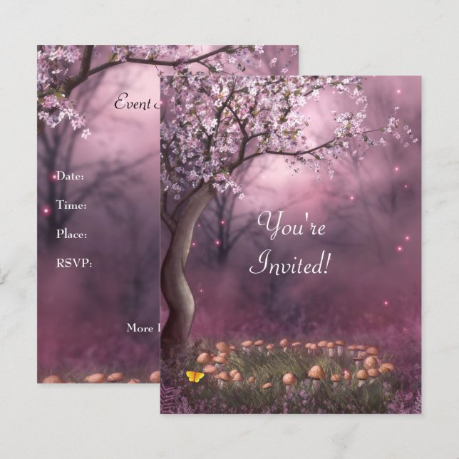 Enchanted Cherry Blossom Garden Invitation de l'év (Devant / Derrière)