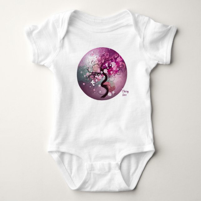 Enchanted Cherry Dance Baby Bodysuit (Front)