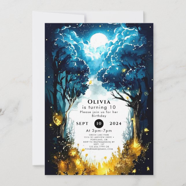  Enchanted Children's Woodland Birthday Invitation (Front)