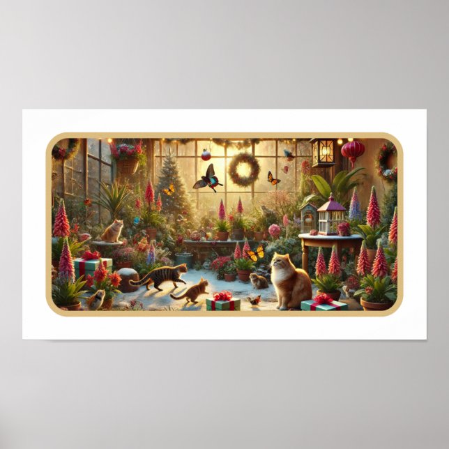 Enchanted Christmas Garden Delight Poster (Front)