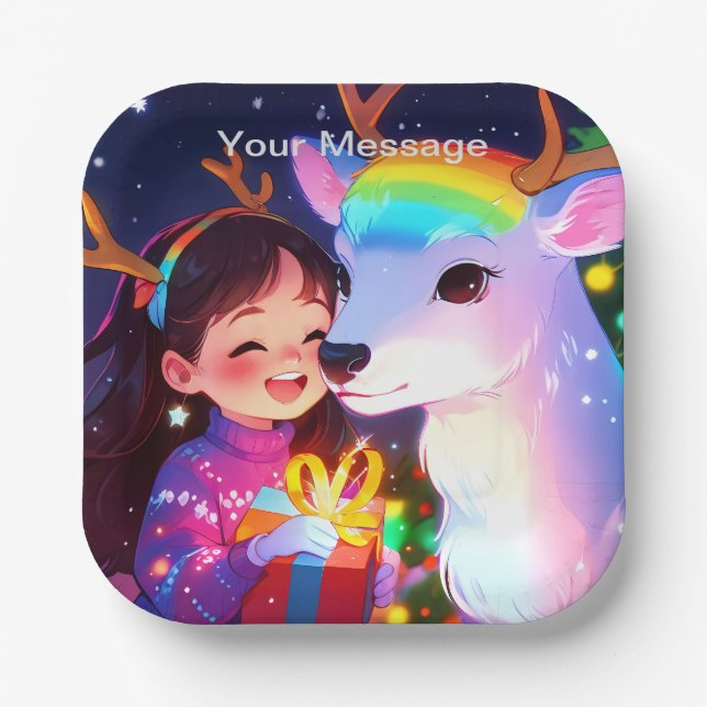 Enchanted Christmas Glow Paper Plate (Front)