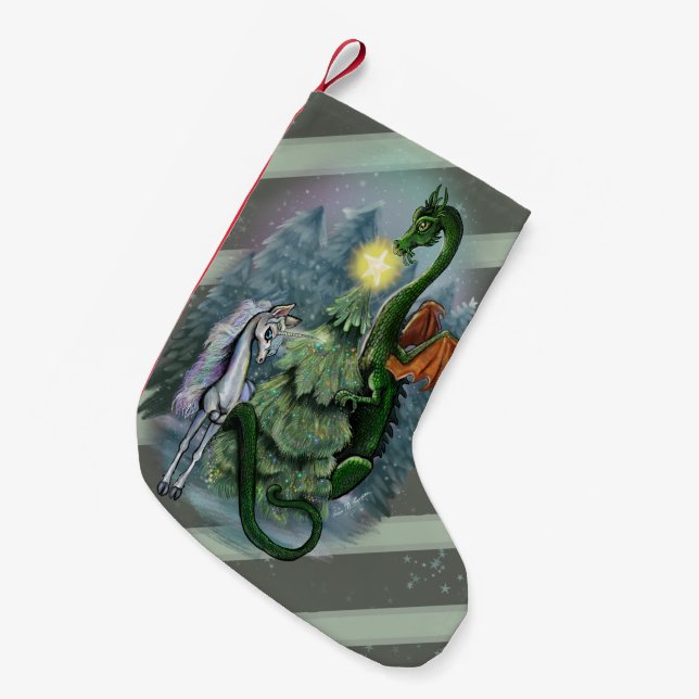 Enchanted Christmas Tree Gathering Small Christmas Stocking (Front (Hanging))