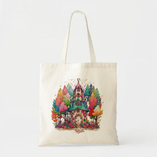 "Enchanted Cottage: A Rainbow Retreat" Tote Bag