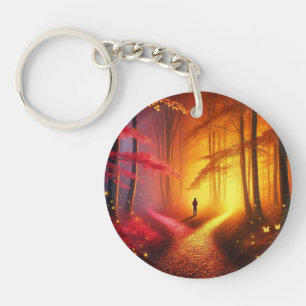 Enchanted Crossroads - Vibrant Autumn Forest Art P