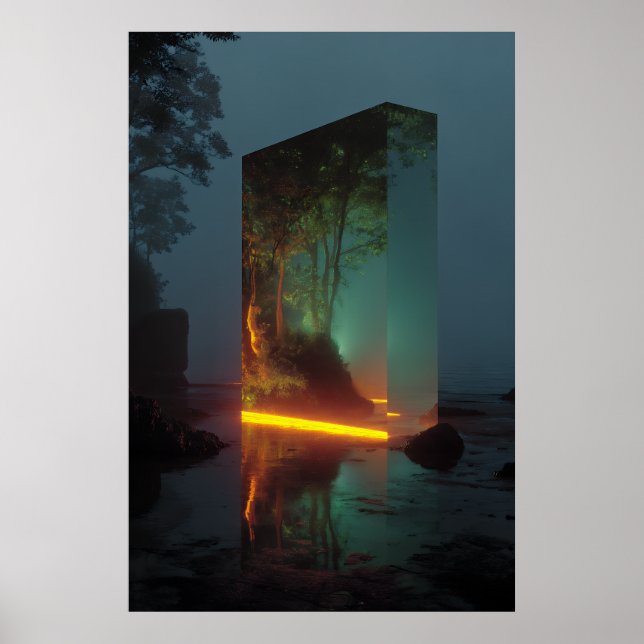 Enchanted Crystal Monolith Forest Glow Poster (Front)