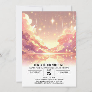 Enchanted Custom Celestial Digital Birthday Invitation