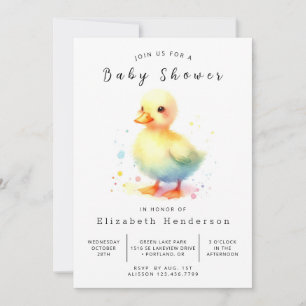  Enchanted Custom Duck Baby Shower Invitation