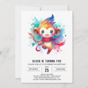 Enchanted Custom Monkey Birthday Invitation