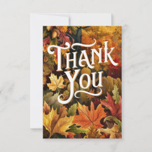 Enchanted Cute Autumn Fall Thank You Card