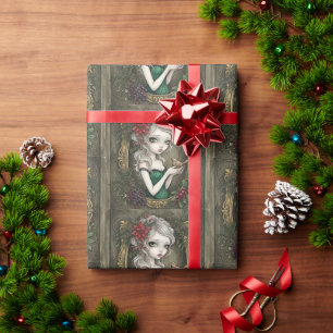 Enchanted Dark Fairy Winter Celebration Wrapping Paper