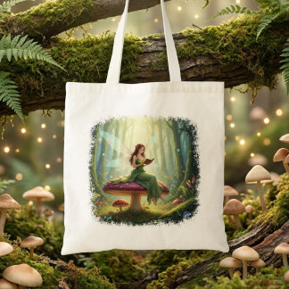 Enchanted Day Fairy Reading a Book Tote Bag