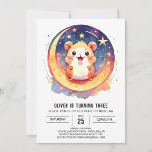 Enchanted Digital Hamster Birthday Invitation