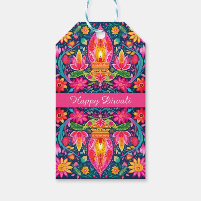 Enchanted Diwali Gardens Gift Tags (Front)