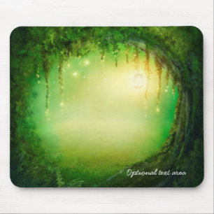 Enchanted Dreamy Forest & Lights Rustic Custom Mouse Pad